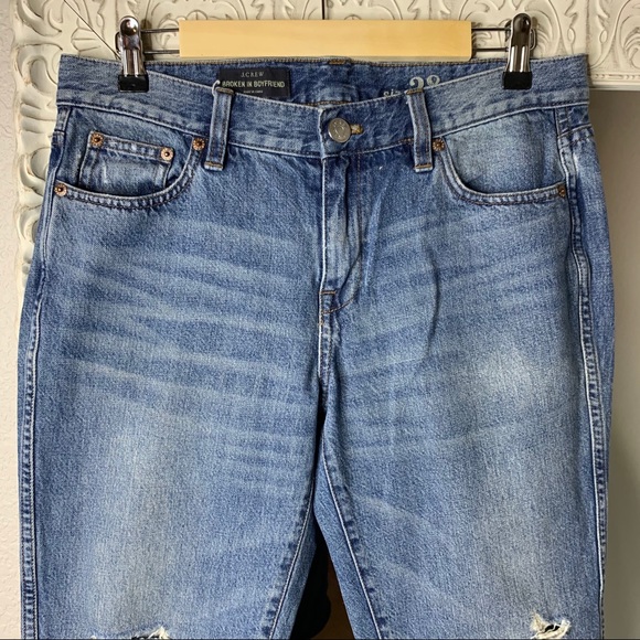 J. Crew Broken in Boyfriend Crop Jean Distressed - Picture 3 of 9
